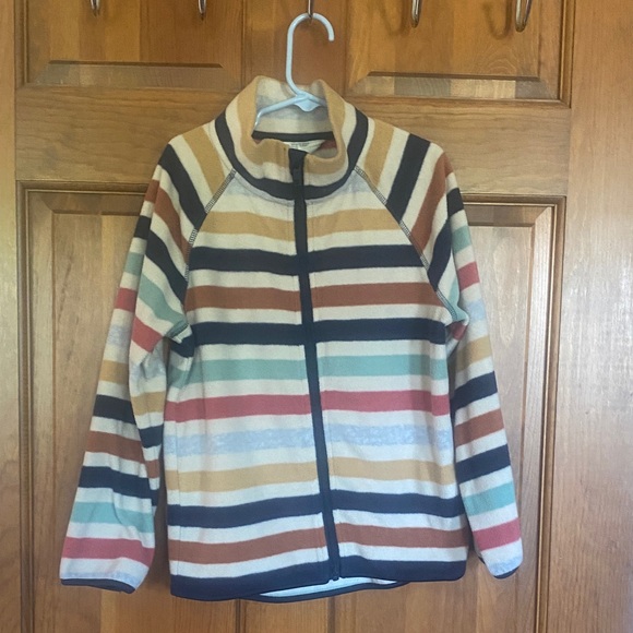 H&M fleece jacket - cream with stripes 6x/7 - Picture 1 of 4